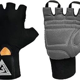DE JURE FITNESS Gym Gloves - Versatile Wrist Support for Weightlifting, Crossfit, Pull Ups, Comfortable & Durable Protection for Your Hands (Small, Grey Black)-image-82