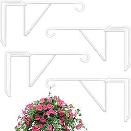 Gicare 4 Pack Vinyl Fence Hooks, Heavy Duty Durable White Fence Plant Hangers for Outdoor, Over The Fence Hooks, Patio Hooks for Hanging Plants, Flower Baskets, Bird feeders, Lights, Pool Equipment-image-30