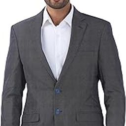 Men Slim Fit Structure Pattern Terylene Rayon Blend Notch Lapel Full Sleeve Formal Jacket-image-50