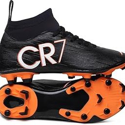 Black Orange Synthetic Turf and Hardground TPU Dual Color Sole Football Studs Shoes for Men (Size 4 to 10)-picture-23