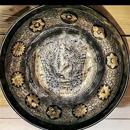 Large Singing Bowl - 21 Inches in Diameter - Foot Singing Bowl to Stand In Etched by Artisans from Nepal - For Healing, Sound Bath, Yoga, Relaxation, and Meditation-image-70