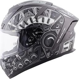 Steelbird ABS Shell, EPS SA-2 Terminator 2.0 Aerodynamic Full Face Helmet (X-Large 620MM, Matt H. Grey with Clear Visor)-image-39