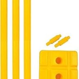 Zunaira Sports - Ideal Quality Plastic Stumps - 3 Wickets + 2 Bails (Best for Gully Cricket) (Yellow)-image-5