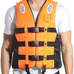 Delavala Adult Universal Life Jacket Swimming Floating Vest Life Jacket with Whistle 3-Buckle and Crotch Straps for Fishing Boating Drifting Surfing Sailing Swimming vest Oxford cloth waterproof Buoyancy Jacket with Survival Whistle-image-33