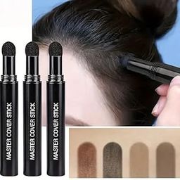 Hair Shadow Pen, Hair Line Powder, Hair Filler Pen, Quick Cover Grey Hair Root Concealer with Puff Touch 1 Pieces, Black-image-98