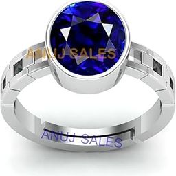 13.00 Carat Earth Mined AAA+ Quality Natural Blue Sapphire Neelam Panchdhatu Silver Plated Adjustable Gemstone Ring for Women's and Men's (Lab - Certified)-image-10