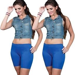 Yoga Shorts/Cycling Shorts for Girls & Women's IE (Inner Elastic) - Pack of 2# Multicolour # Premium Wear # Colour May Vary #-image-7