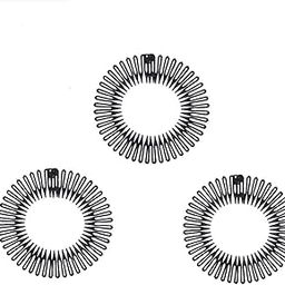 comb Headband full circle stretch comb 3pcs tooth flexible plastic comb headband clear for women girl-32