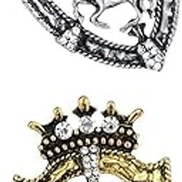 CALANDIS™ 2x Brooch Crystal Badge Brooch Antique | Fashion Jewelry-image-33