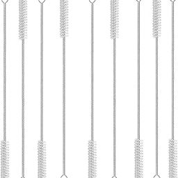 CSOK Straw Cleaning Brush Stainless Steel Nylon Cleaner Brushes for Long Straw with Tiny Brush for Straw Sipper (9, White)-image-65