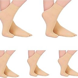 Women & Girls Ankle Length Skin Color Anti-Tan Lycra Socks For Summer’s with thumb| Skin color Thumb socks for women and Girls (Skin color/Free size)-image-73