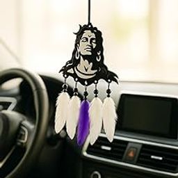 Acrylic Fancy Lord Shiva Car Hanging Car Rear View Mirror Decor Ornament Accessories Good Luck Dream Catcher Positive Vibes Balcony,Gift, Car, Wind Chimes, Room, Multicolour-image-13