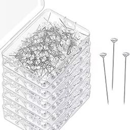 Deevoka 600 Pieces Bouquet Pins Rhinestones Pins Outfit Decor Clothes Accessories Boutonniere Pins Corsage Pins for Birthday Banquet-image-14