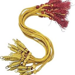 CRAFTS HAVELI Golden Red Braided Pack of 10pc Traditional Necklace Dori for Jewelry – Adjustable with Hooks for Ethnic & Bridal Necklaces-image-27