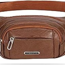 PU Leather Waist Bag | Fanny Pack & Crossbody Bag for Travel, Running, Hiking & Gym | Waterproof & Lightweight Belt Bag | Adjustable Money Belt & Waist Pouch for Men & Women | (MFP1466)-image-88