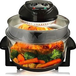 1400W Halogen Convection Oven with Extension Ring 13L Healthy Kitchen Low Fat Portable | Convection oven with handle 1400W, Timer 60, 240V, White, Combination oven grill and thermostat 0-250°C-image-10