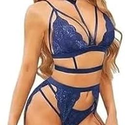 Lace Lingerie Set with Garter Belt, 3-Piece-image-86