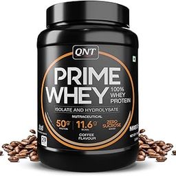QNT Prime Whey Protein Powder | Coffee, 1 Kg | Triple Blend of Whey Isolate, Concentrate & Hydrolysate | 25g Protein, 5.9g BCAA per Scoop | Best Whey Protein Powder for Men & Women-picture-1