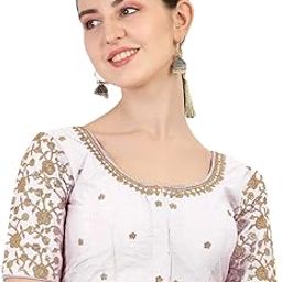 women's embroidery handwork & work flower design readymade blouse-image-22
