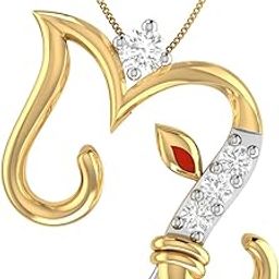 The M Ganesha 18k Yellow Gold and Diamond Pendant for Women-image-13