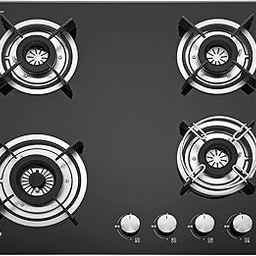 KAFF 4 Burners Built-in Hob & Hobtop For Modular Kitchen -8 MM |Auto Electric Ignition Glass Top| Powerful Brass Burners| Enamelled Matt Finish, Easy Metal Grip Knobs, (Black,60CM)-image-68