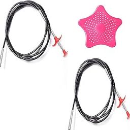 FIZLOZ Drainage Block Remover Drain Spring Pipe, Wire, Brush | Kitchen Sink Cleaning Hook Sewer | Hair Dredging Tool - (162 cm; Red)- Pack of 2-image-32
