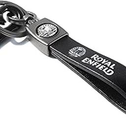 MAPLE Premium Leather & Metal Keychain and Keyring Compatible with Royal Enfield/Bullet (Black)-25