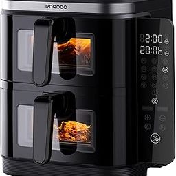 Porodo Lifestyle Dual Battery Air Fryer, 2800W Rated Power, 50-60Hz Frequency, Info Display and Touchpad, Massive 11L Capacity, 3-Pin, Up to Timer-image-70
