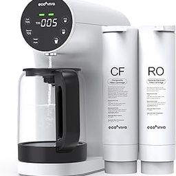 Ecoviva Countertop Reverse Osmosis Water Filtration System, Portable RO Water Filter Purifier with 4 Stage Filtration, 3:1 Pure to Drain, TDS Mnotor, Faster Delivery Flow, Plug and Use - White-image-9