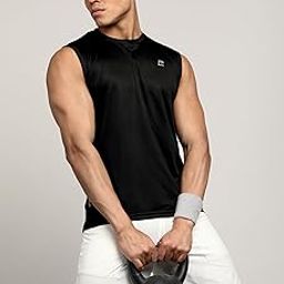 FitBox Sports Breeze Sleeveless T-Shirt for Gym, Comfortable Cardio & Workout Use, Lightweight Fabric (Micro Process Polyster with Wicking) Black - L-image-11