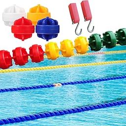Kunovo Pool Safety Float Line Divider Rope Kits, Anti-Wave Swimming Pool Rope Float with 2 Hooks, Swimming Competition Floating Lane Divider Ropes (Color : Steel Wire Rope, Size : 2m(6.5ft))-picture-22
