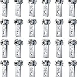 ANDUSTRIAL- 2 Bearing Trolley Assembly Rollers - Silver Finish: Electro-Galvanized Zinc - Fits 1-5/8" Wide and All Taller Strut Channels - Design Load: 437 Lbs - 24 Pcs-image-43