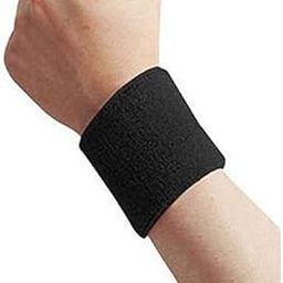 SportsFitt Sweatband/Wrist Band/Wrist Support for Gym and Sports (One Pair)(Black)-image-97