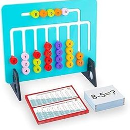 TOYTASTIC 2in 1 Alphabat and Educational Math Puzzle Game – Fun Addition & Subtraction Practice Set with Number Beads, Cards & Reference Chart for Kids-28