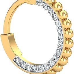 14K/18K Yellow Gold Cirque Diamond Nose Ring For Women (Piercing Required)-image-92