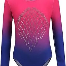 VELURA Girls One-Piece Leotard Athletic Dance Gymnastics Bodysuit 10 Pink+Blue|1 Piece of Kids Leotard| Dancewear |Clothing, Shoes & Accessories-image-44