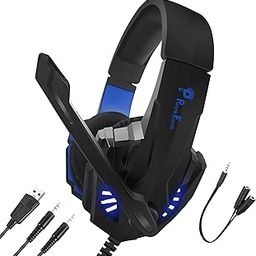 PunnkFunnk BattleKiller Gaming Headset Multi-Platform Compatible with PS4, Xbox One, PC, Nintendo Switch, Mobile, 50mm Surround Sound, Noise-Canceling Mic, LED Lights(Black)-image-42