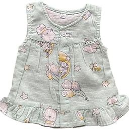 Muslin Top Frock Jhabla for Newborn Baby Girls | 0-6 Months Age | Soft & Breathable | Newborn Baby Dress | Note - COLOURWISE RANDOMLY PICKED FOR YOUR PARCEL | ReBa Gifts-image-39