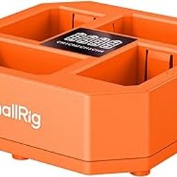 SmallRig NP-FZ100 4-Channel Camera Battery Charger, with 60W Fast Charging, LED Display, Compact 4-Channel Camera Battery Charger for Sony NP-FZ100 Battery, Orange-image-5