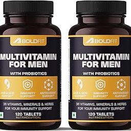 Boldfit Multivitamin For Men & Women With Probiotics Vitamin C, E, Zinc For Immunity, Biotin, For Healthy Hair, Skin & Nails. Immunity (240 Tablets)-image-45