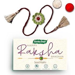 Plantable Seed Rakhi Set For Brother, Bhaiya, Bhai - Handmade Rakhee With Roli Chawal Pack | Plantable Rakhshabandhan Band Kit - Contains 3 Different Seeds-image-20