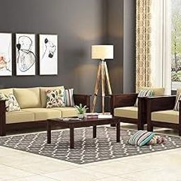 Wooden 5 Seater Sofa Set For Living Room | 3+1+1 Seater Sofa For Office & Lounge | Five Seater Sofa Sets For Home | Sheesham Wood, Warm Chestnut, Brown-image-62