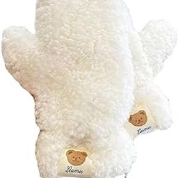 bnf® Cute Bear Gloves Thickened Casual Fashion with Ropes for Teens Ladies Famale White|Clothing Shoes & Accessories | Womens Accessories |Gloves & Mittens|1 Pair Winter Warm Gloves-image-83
