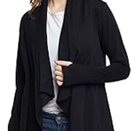 Black Color Cotton Waterfall Shrug for Women(HYPW01869)-13