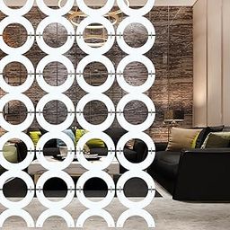 Olive Tree Wooden Hanging Room Divider for Living & Dining Room, Hall | Elegant & Modern Stylish Screen Partition|Aesthetic Separator for Home Decoration 12 Panels DIY (11.5X11.5 inch) White - 8038-image-96