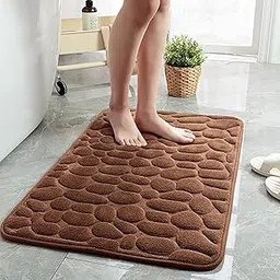Favria Bathroom Mat/Anti Skid Mat for Bathroom Floor/Anti Slip Mat for Bathroom Floor/Non Slippery Mat for Bathroom/Water Absorbent Bath Mat Washable(60x40cm) (Brown)-picture-10