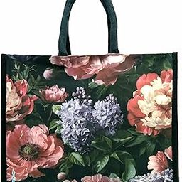 Sangra Multicolor Black Jute Bag For Men and Women Lunch Bag with Zip and handel-image-29