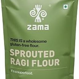 Zama Organics Sprouted Ragi Flour 1kg | 100% Natural Nachni Atta | Gluten Free Finger Millet Flour | No Additives or Preservatives | Low Glycemic Index-13