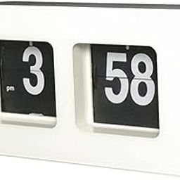 Flip Down Clock Desk Auto Digital Wall Clocks Non Ticking Silent Sweep Black-30