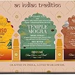 Nyassa An Indian Tradition Handmade Soap Gift Set | 3 Natural Soaps – Sacred Sandalwood, Temple Mogra & Alphonso | 150gm Each | For All Skin Types-image-36